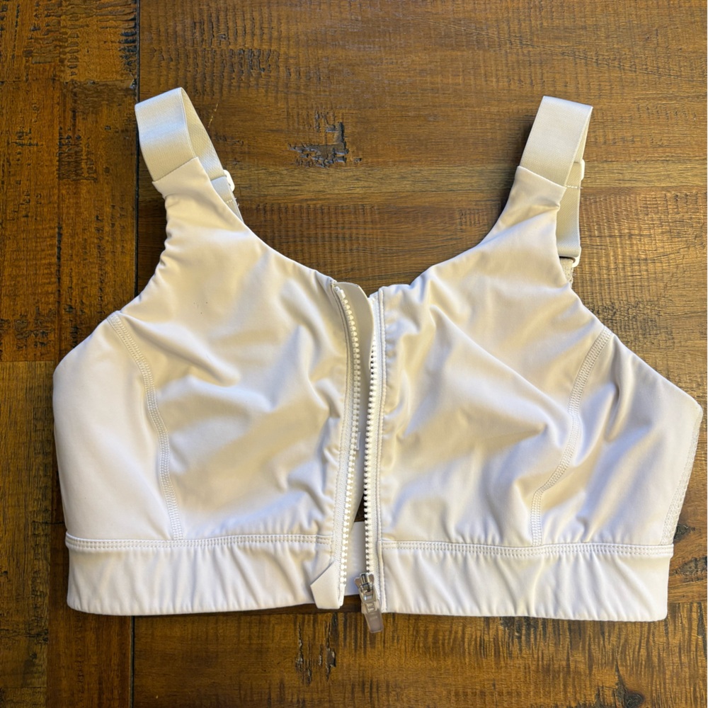 White Zip-Up Sports Bra